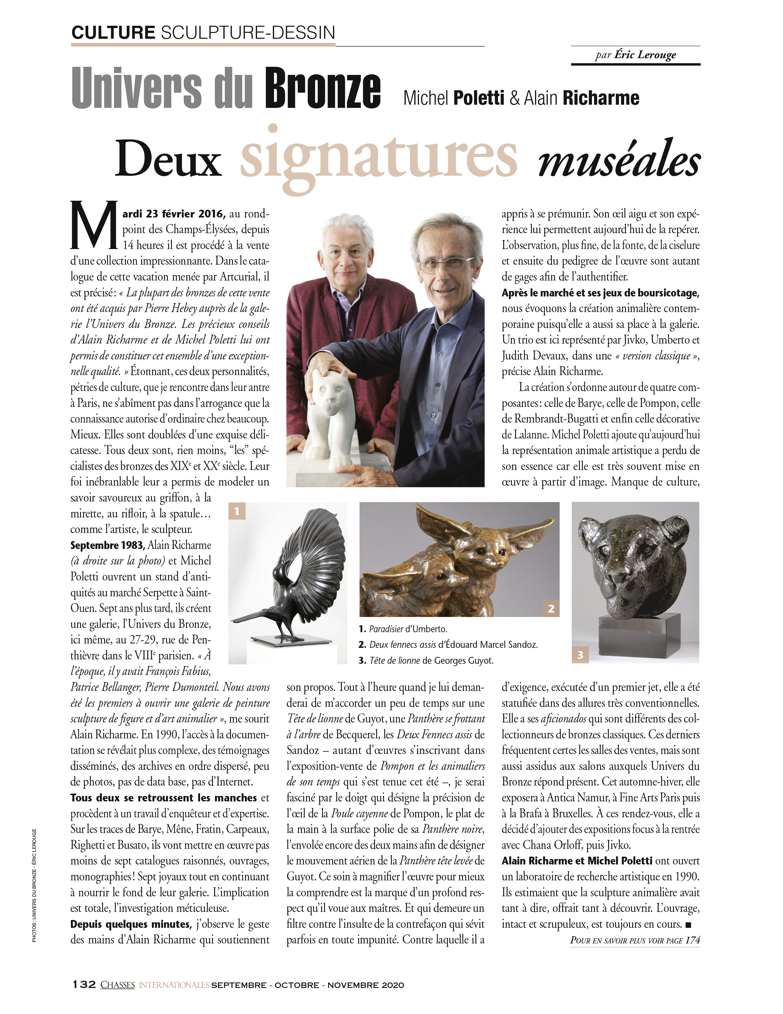 Article in Chasses Internationales