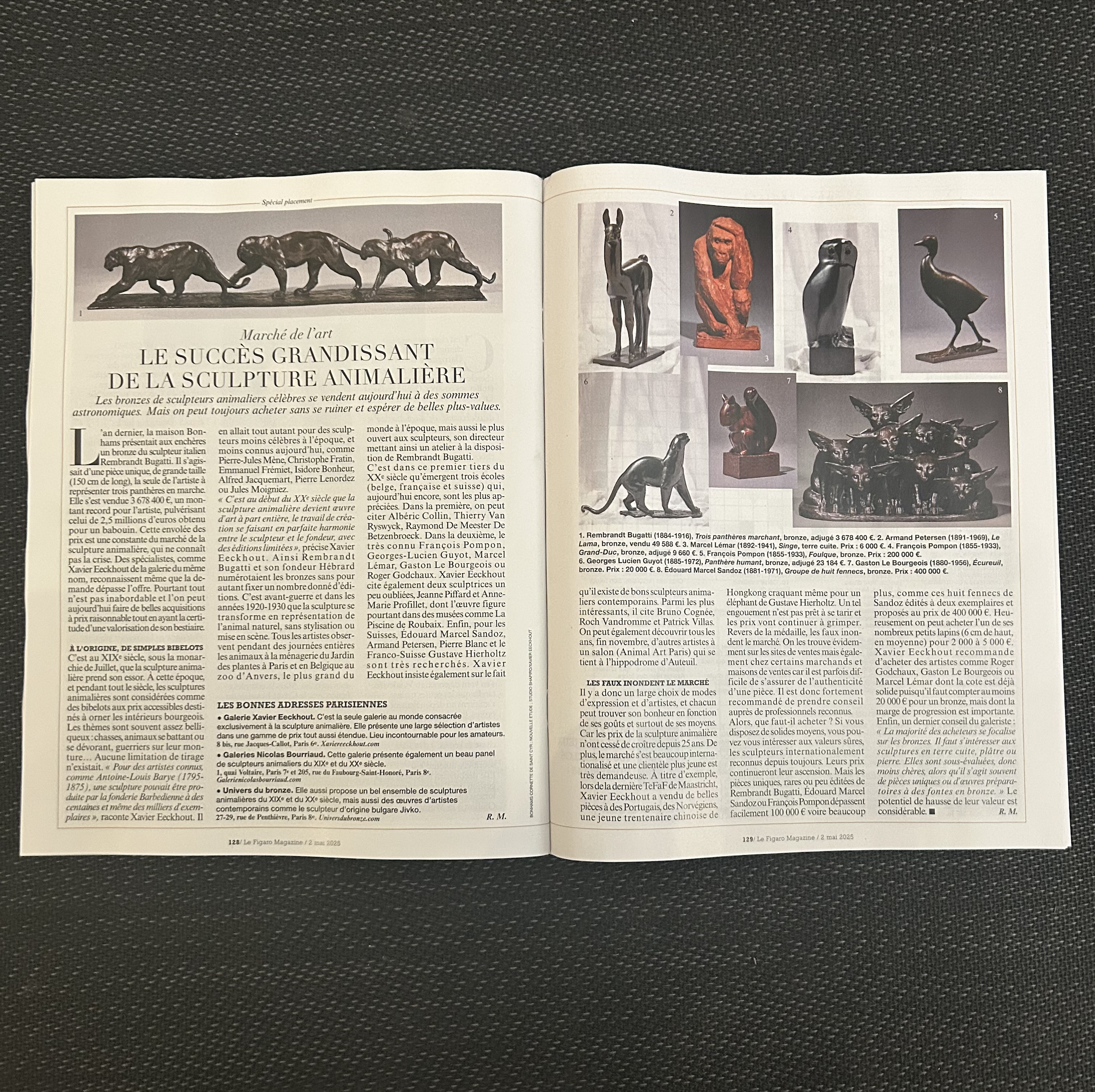 Le succès grandissant de la sculpture animalière 