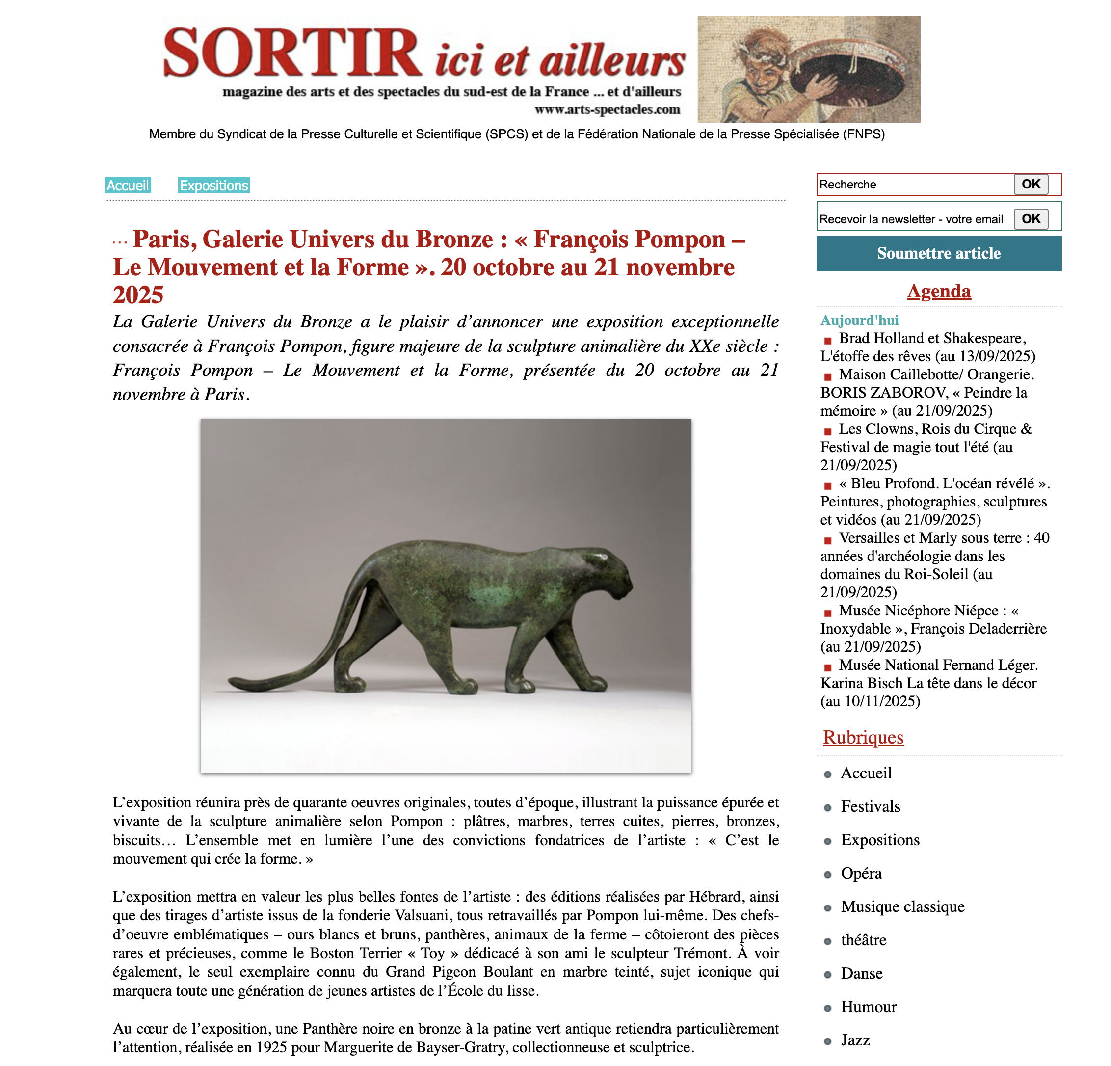 Pompon - Le mouvement et la Forme - Sortir ici et ailleurs